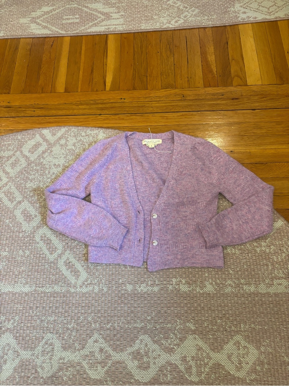 saltwater LUXE Lilac Cropped V-Neck Cardigan